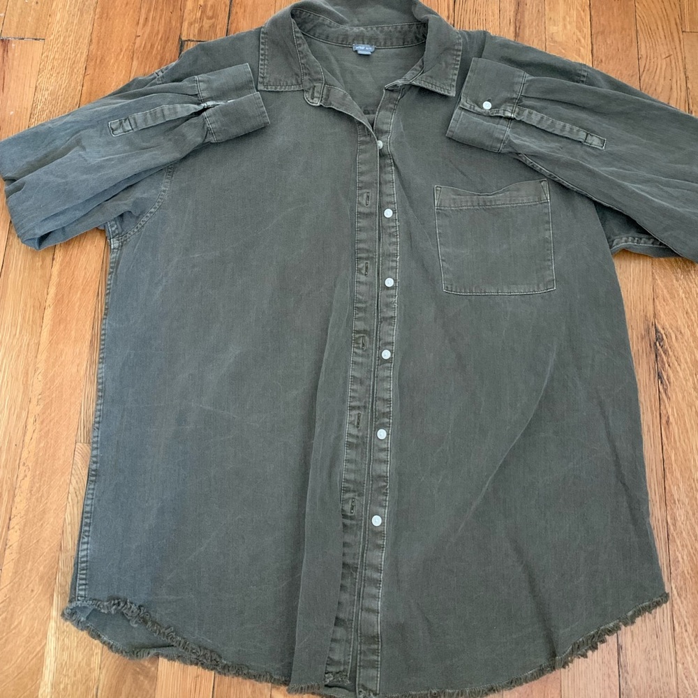 Army Green Button-Up